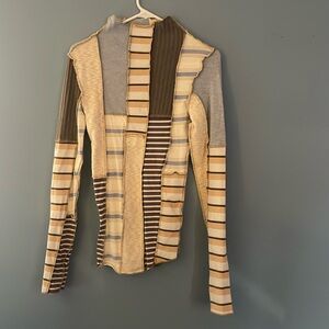 Patch work, lightweight mock neck